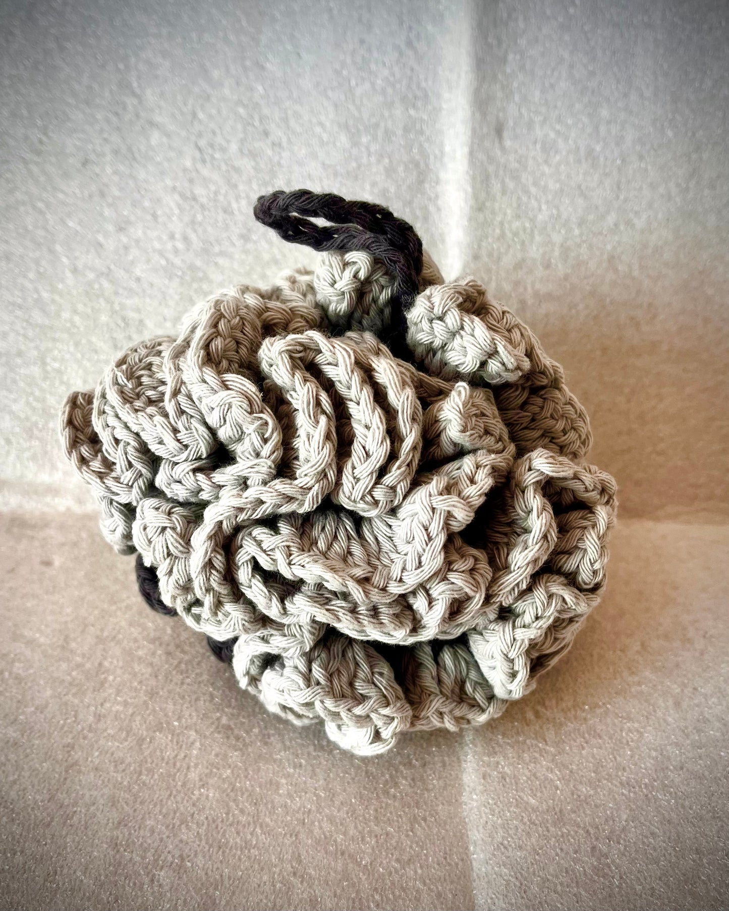 Hand - Crocheted 100% Cotton Shower Pouf – Natural, Eco - Friendly Bath Scrubber for Gentle Exfoliation (Copy) - cosy creations 24