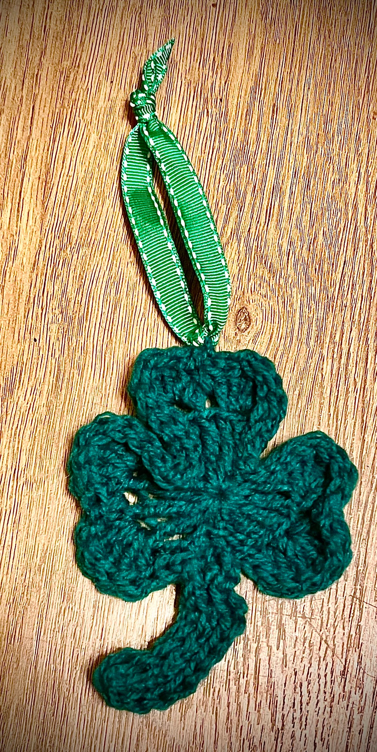 Handmade Crochet Shamrock – St Patrick’s Day Decoration – Irish Clover Lucky Charm Gift