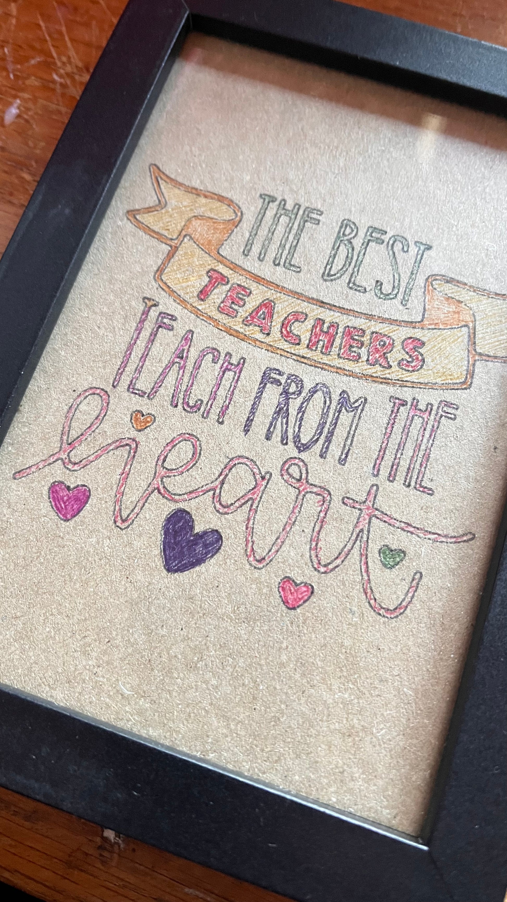 Teacher Appreciation Gift - Handmade Framed Picture | Thank You Gift - cosy creations 24