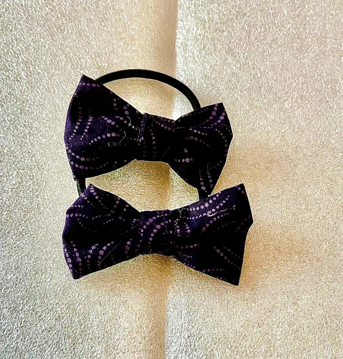 Navy Blue Bow Hair Ties – Set of 2 | Handmade Hair Accessories image 0