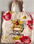 Teacher Life Tote Bag – Handmade Cotton Teacher Gift Bag
