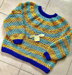 Lily-Rose Jumper Crochet Pattern PDF - Striped DK Pattern Download