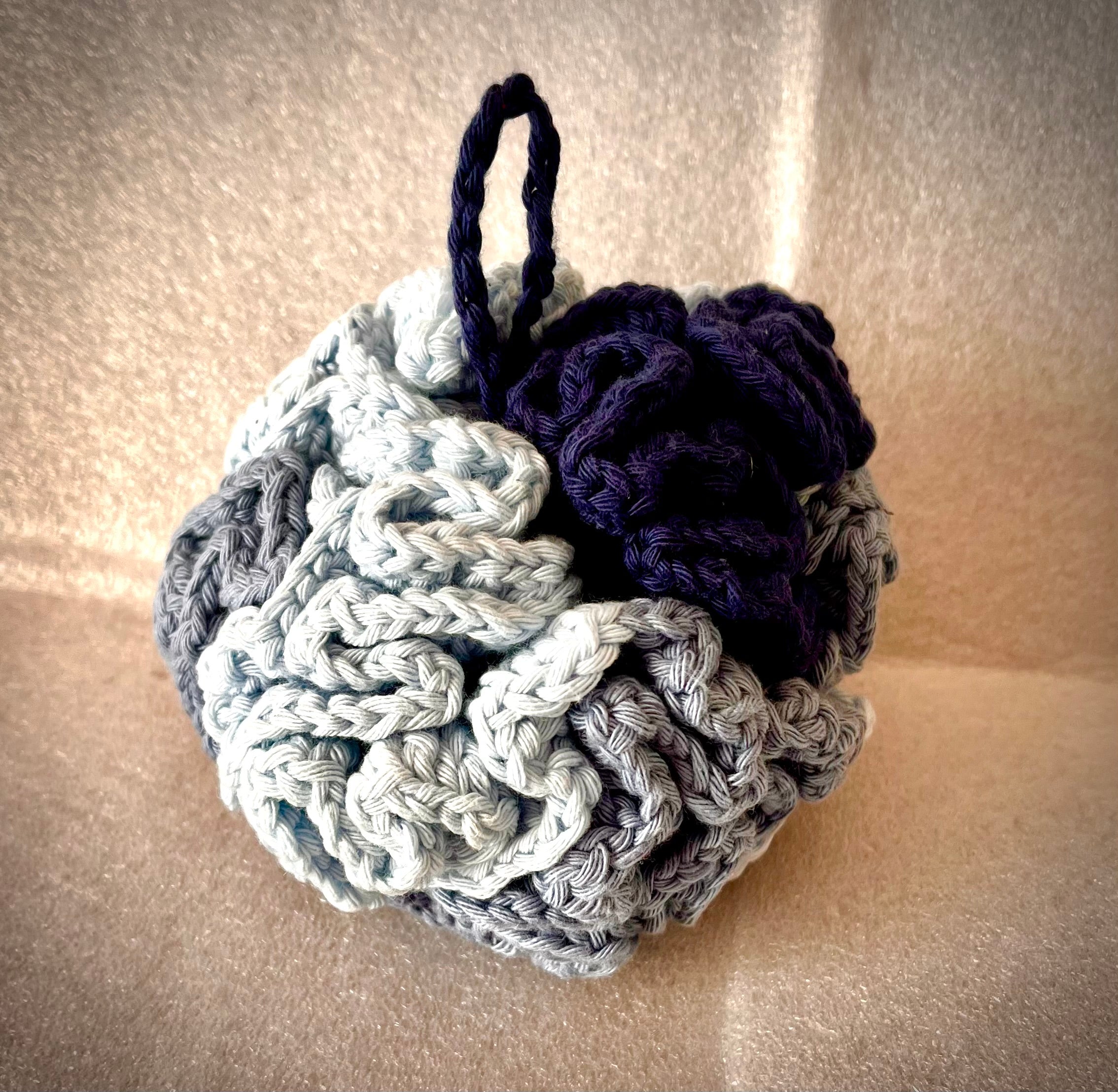 Hand - Crocheted 100% Cotton Shower Pouf – Natural, Eco - Friendly Bath Scrubber for Gentle Exfoliation (Copy) (Copy) - cosy creations 24