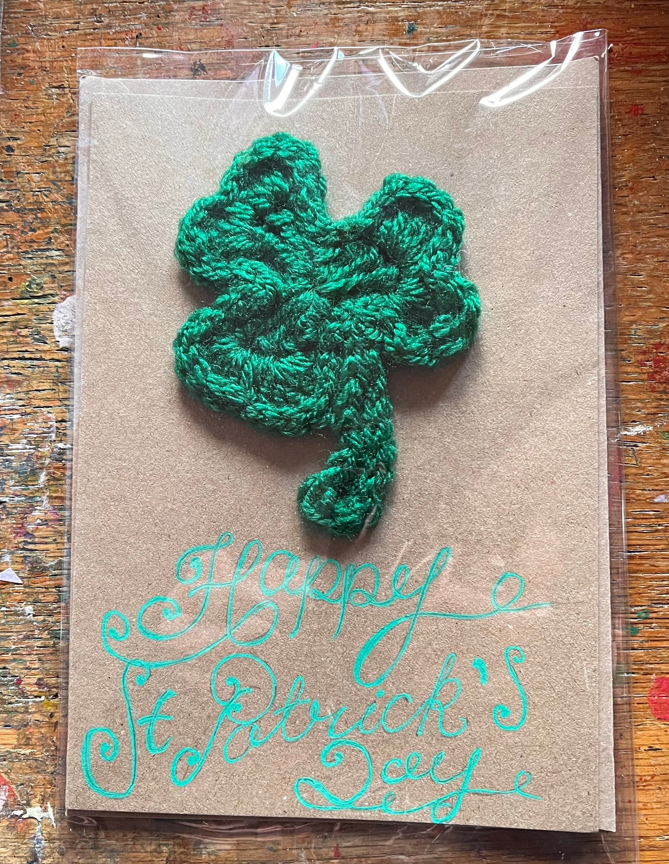 St Patrick shamrock handmade card - cosy creations 24