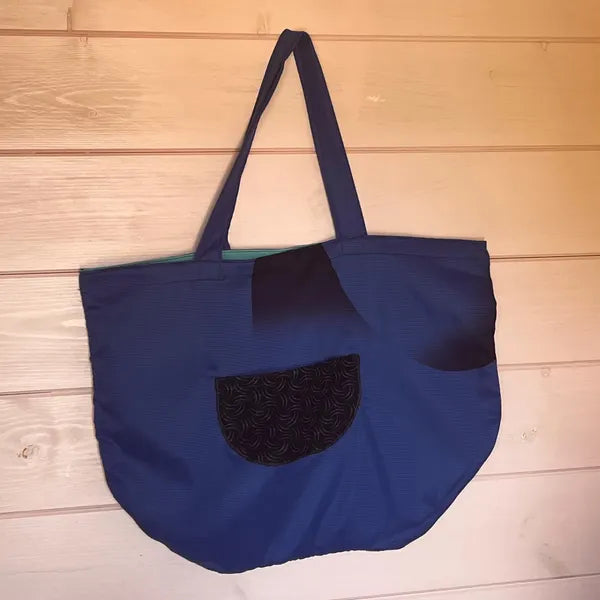 Reusable Blue  Tote Bag – Handmade Eco-Friendly Shopping Bag