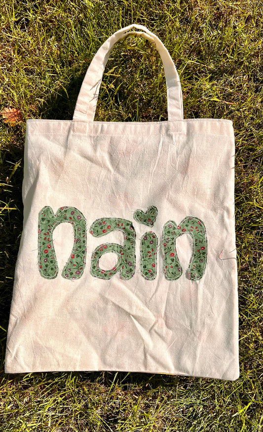 personalised Nain handmade cotton tote bag - cosy creations 24