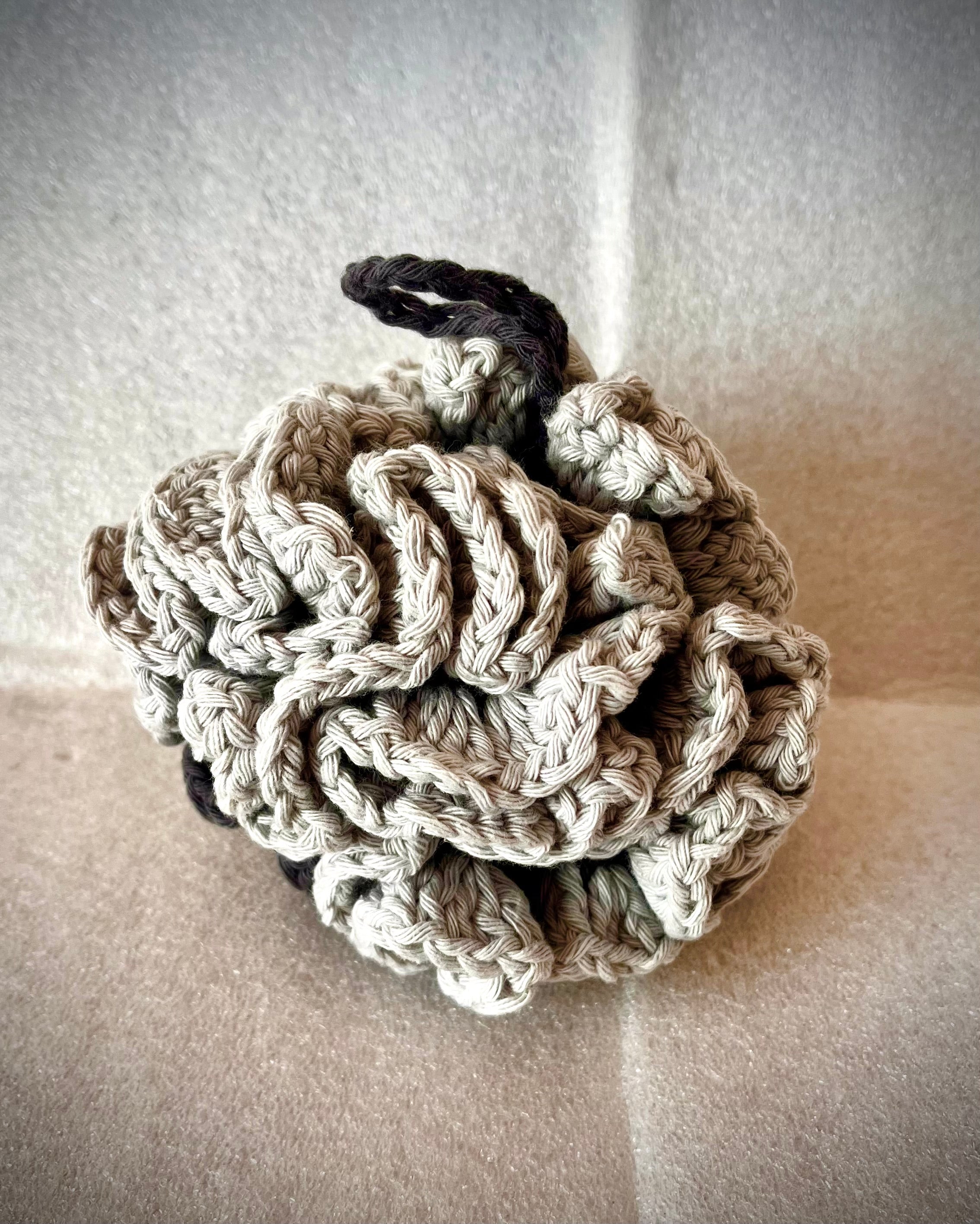 Hand - Crocheted 100% Cotton Shower Pouf – Natural, Eco - Friendly Bath Scrubber for Gentle Exfoliation (Copy) - cosy creations 24