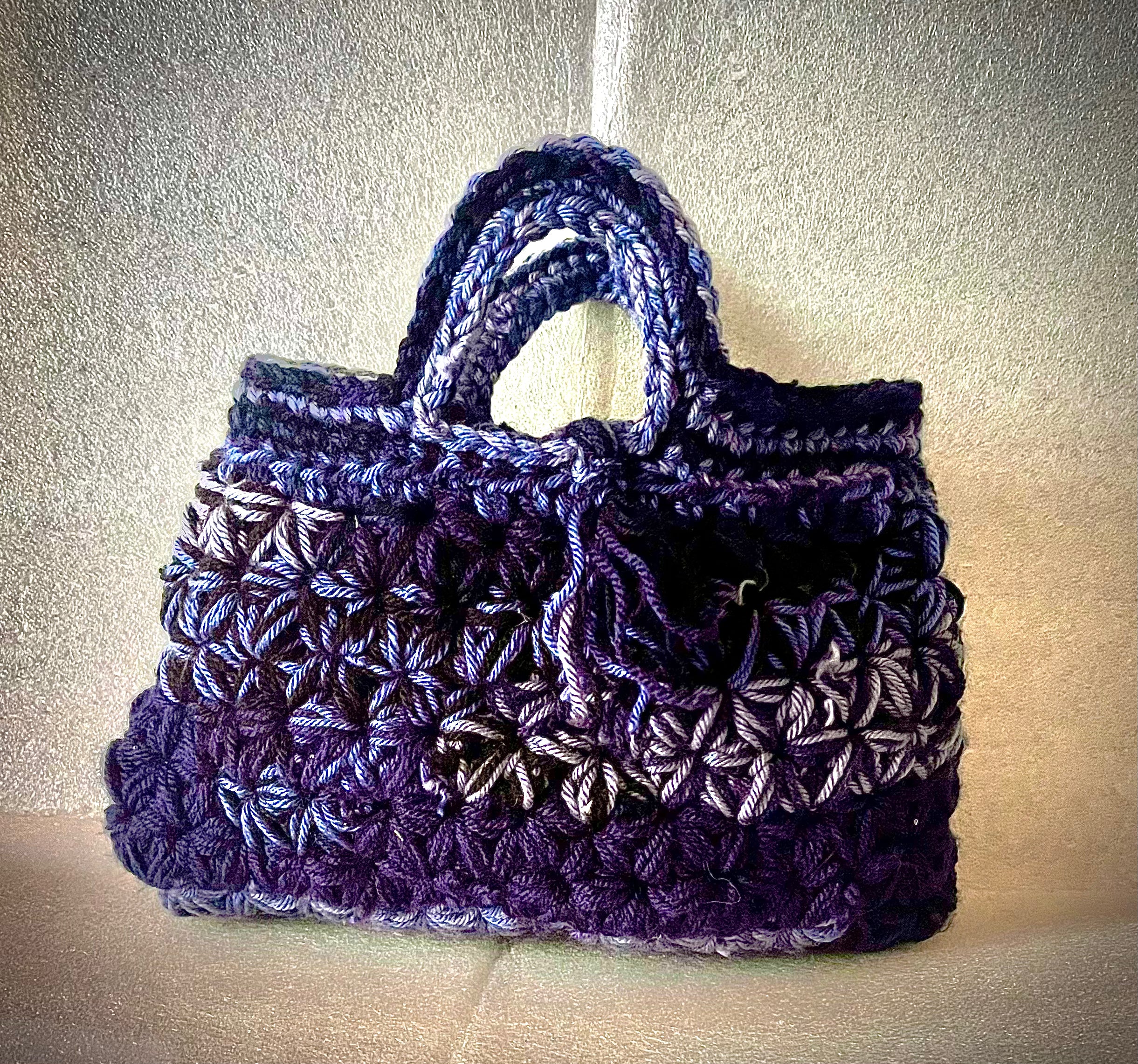Handmade Wool Handbag – One-of-a-Kind Crocheted Bag from Leftover Wool