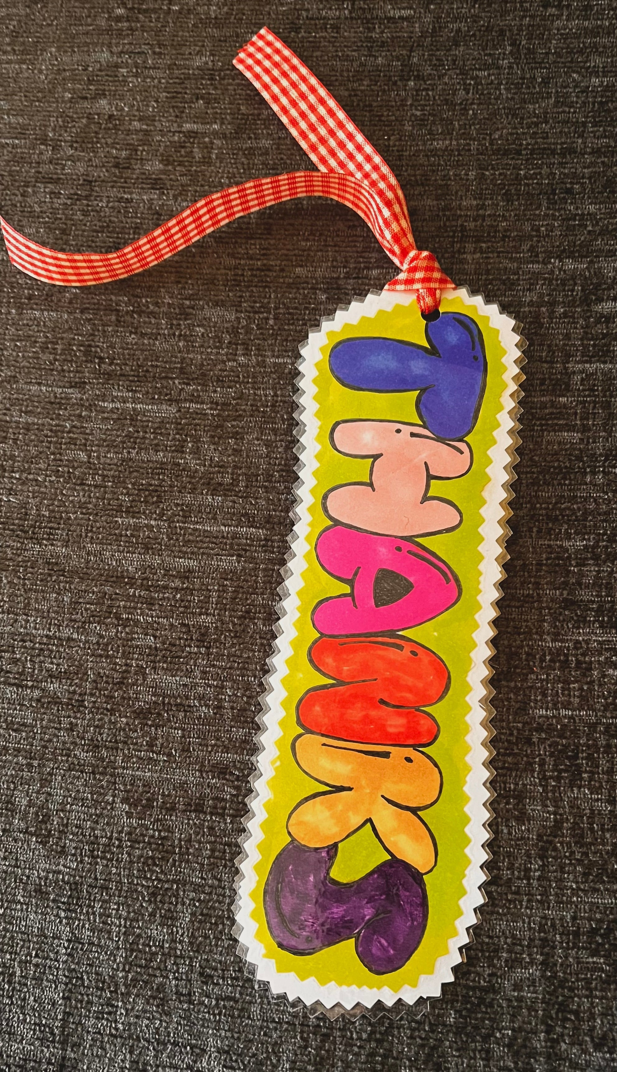 Hand‑Drawn Thank You Bookmark – Cute Laminated Design  Teacher Gift  End‑of‑Term Keepsake