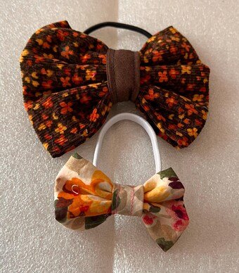 Handmade bow hair ties , Hair accessories , set of 4 - cosy creations 24
